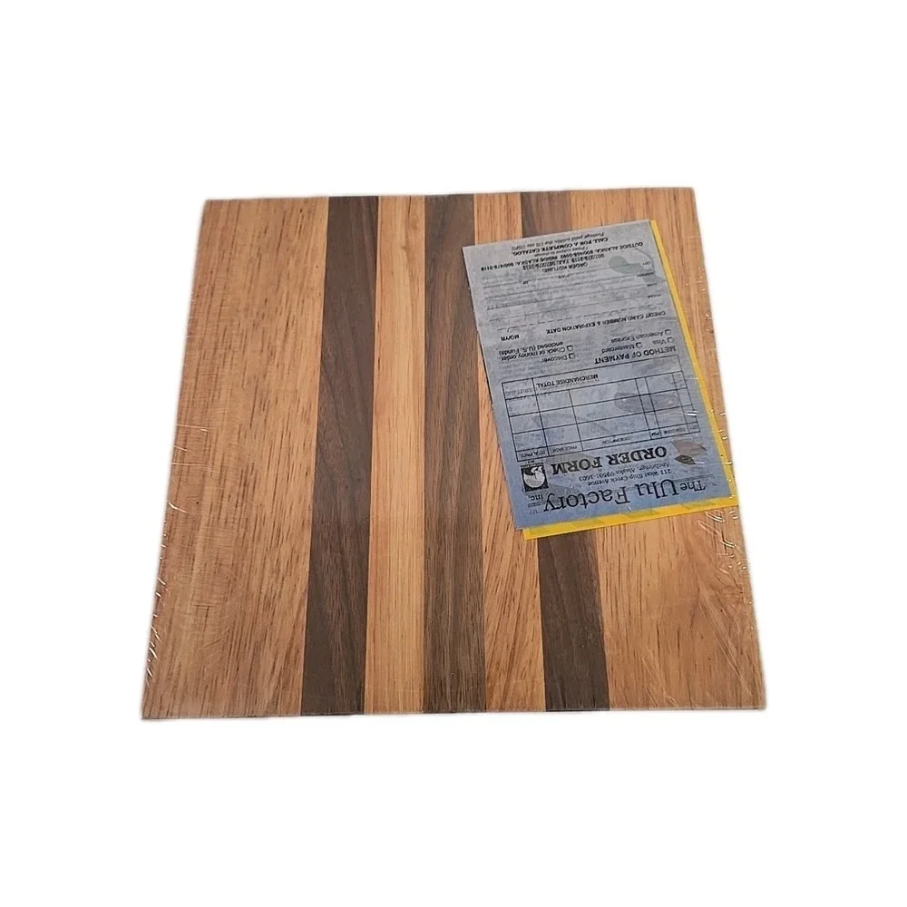 Alaska Ulu Bowl Block 8x8 Herb Prep Chopping Board Maple Walnut Wood USA NEW